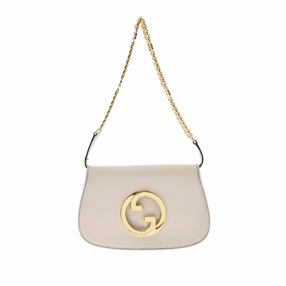 GUCCI Blondie Chain White Leather Shoulder Bag